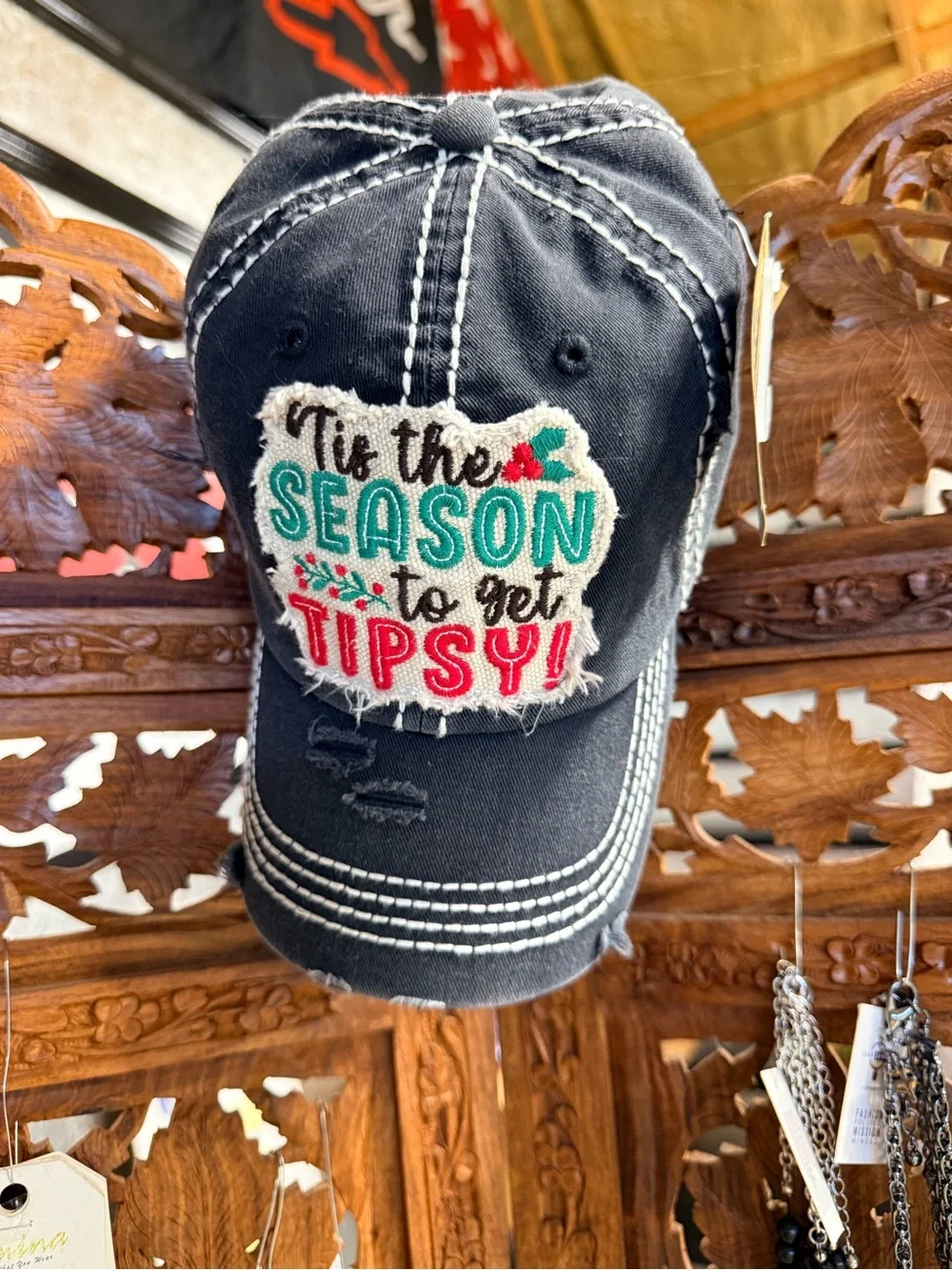 Kids Pink Distressed Mesh-Back Baseball Cap